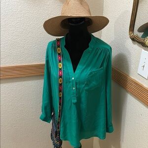 Honey Punch Green Blouse Size L